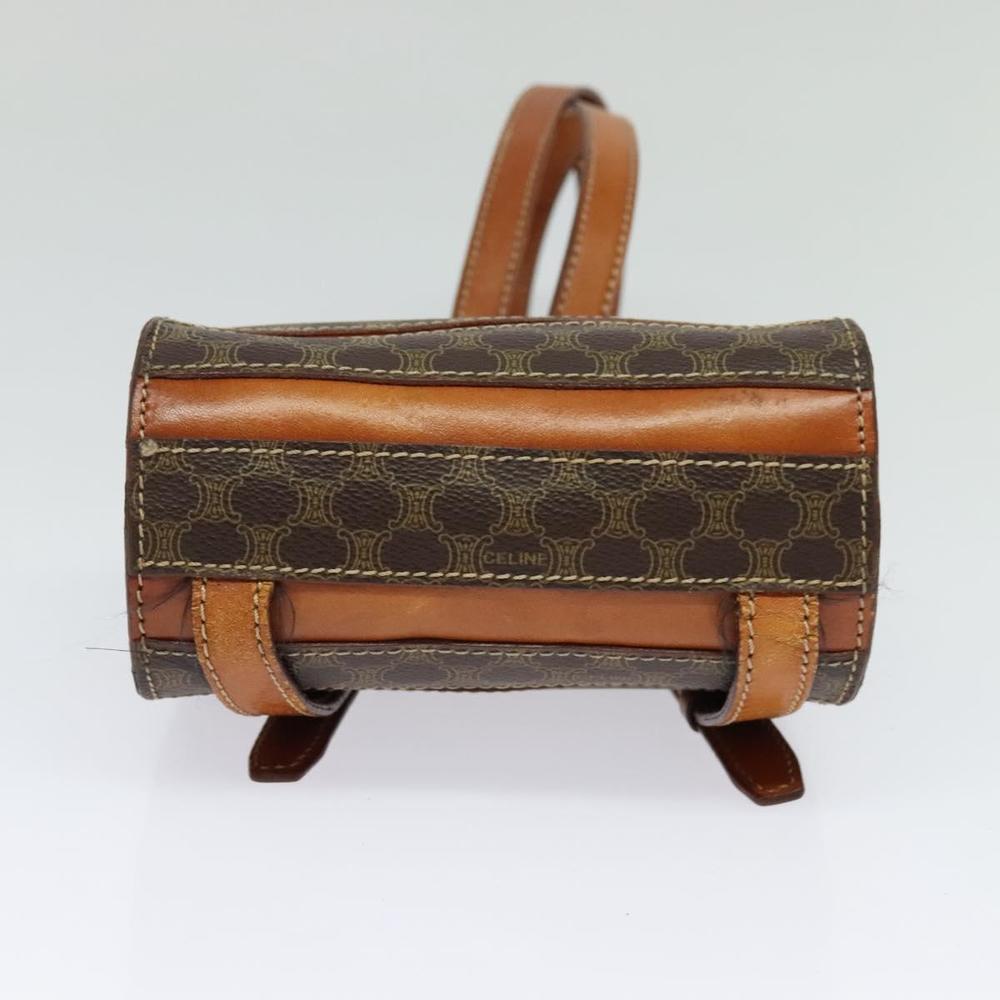 CELINE Macadam Canvas Backpack PVC Leather Brown Gold Auth 131672 - Picture 5 of 16